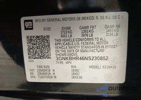 2022 Chevrolet Blazer Awd 2Lt z USA, uszkodzony, nr VIN 3GNKBHR46NS230852